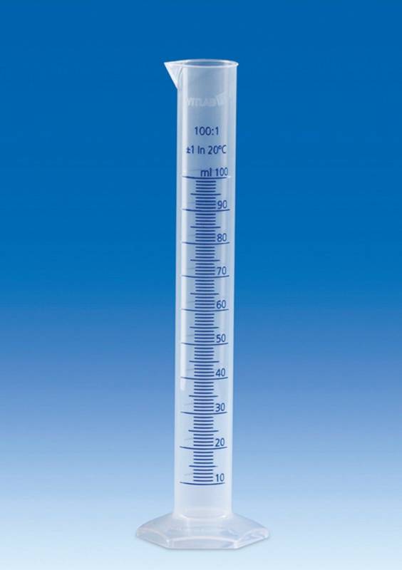 Probeta Plástica PP Graduada en Relieve Alta Transparencia 50 Ml PP. Marca: VITLAB